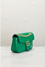 FWRD Renew Gucci GG Marmont Chain Shoulder Bag in Green, view 4, click to view large image.