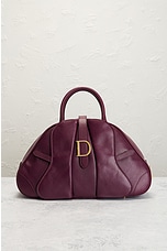 FWRD Renew Dior Double Saddle Bag in Wine, view 2, click to view large image.