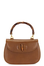 FWRD Renew Gucci Bamboo Handbag in Brown, view 1, click to view large image.