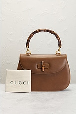 FWRD Renew Gucci Bamboo Handbag in Brown, view 10, click to view large image.