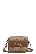 FWRD Renew Gucci GG Horsebit Shoulder Bag in Brown, view 1, click to view large image.