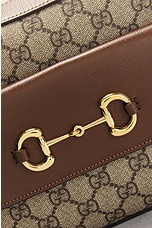 FWRD Renew Gucci GG Horsebit Shoulder Bag in Brown, view 6, click to view large image.