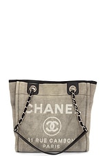 FWRD Renew Chanel Deauville PM Tote Bag in Grey, view 1, click to view large image.