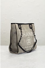 FWRD Renew Chanel Deauville PM Tote Bag in Grey, view 4, click to view large image.