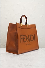 FWRD Renew Fendi Sunshine Tote Bag in Brown, view 4, click to view large image.