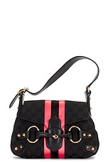 FWRD Renew Gucci Horsebit Shoulder Bag in Black, view 1, click to view large image.