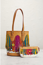 FWRD Renew Louis Vuitton X Murakami Monogram Fringe Bucket Bag in Multi, view 2, click to view large image.