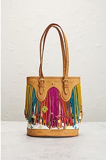 FWRD Renew Louis Vuitton X Murakami Monogram Fringe Bucket Bag in Multi, view 3, click to view large image.