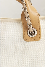 FWRD Renew Chanel Canvas Shopping Tote Bag in White, view 6, click to view large image.