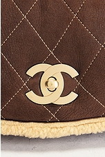 FWRD Renew Chanel Quilted Suede Shearling Shoulder Bag in Brown, view 6, click to view large image.