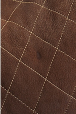FWRD Renew Chanel Quilted Suede Shearling Shoulder Bag in Brown, view 7, click to view large image.
