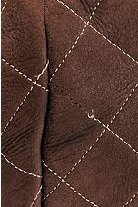 FWRD Renew Chanel Quilted Suede Shearling Shoulder Bag in Brown, view 9, click to view large image.