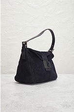 FWRD Renew Fendi Mama Baguette Shoulder Bag in Navy, view 4, click to view large image.