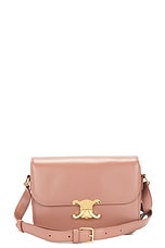 FWRD Renew Celine Triomphe Classique Shoulder Bag in Pink, view 1, click to view large image.