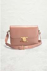 FWRD Renew Celine Triomphe Classique Shoulder Bag in Pink, view 2, click to view large image.