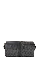 FWRD Renew Gucci GG Canvas Waist Bag in Black, view 1, click to view large image.