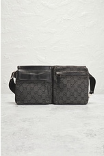FWRD Renew Gucci GG Canvas Waist Bag in Black, view 2, click to view large image.