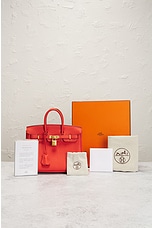 FWRD Renew Hermes Birkin 25 Togo Handbag in Red, view 7, click to view large image.