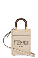 FWRD Renew Fendi Mini Sunshine Shopper Tote Bag in Nude, view 1, click to view large image.