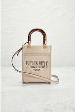 FWRD Renew Fendi Mini Sunshine Shopper Tote Bag in Nude, view 2, click to view large image.