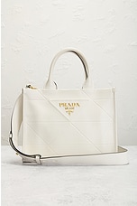 FWRD Renew Prada Calfskin Tote Bag in White, view 2, click to view large image.