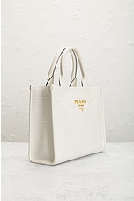 FWRD Renew Prada Calfskin Tote Bag in White, view 4, click to view large image.