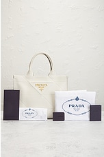 FWRD Renew Prada Calfskin Tote Bag in White, view 9, click to view large image.