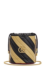 FWRD Renew Gucci Azalea GG Marmont Bucket Bag in Beige, view 1, click to view large image.