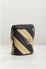 FWRD Renew Gucci Azalea GG Marmont Bucket Bag in Beige, view 4, click to view large image.