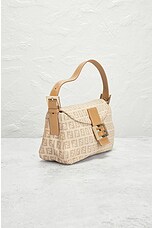 FWRD Renew Fendi Mama Zucchino Baguette Shoulder Bag in Ivory, view 4, click to view large image.