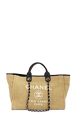 FWRD Renew Chanel Deauville Tote Bag in Neutral, view 1, click to view large image.