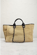 FWRD Renew Chanel Deauville Tote Bag in Neutral, view 3, click to view large image.