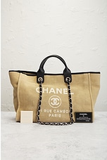 FWRD Renew Chanel Deauville Tote Bag in Neutral, view 9, click to view large image.