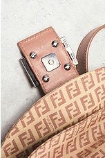 FWRD Renew Fendi Zucchino Baguette Shoulder Bag in Tan, view 6, click to view large image.