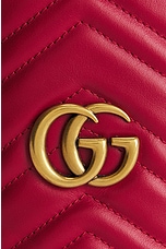 FWRD Renew Gucci GG Marmont Chain Bucket Bag in Red, view 6, click to view large image.