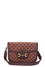 FWRD Renew Gucci Horsebit Shoulder Bag in Red, view 1, click to view large image.