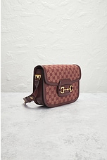 FWRD Renew Gucci Horsebit Shoulder Bag in Red, view 4, click to view large image.