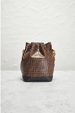 FWRD Renew Fendi Zucca Baguette Bucket Bag in Brown, view 3, click to view large image.