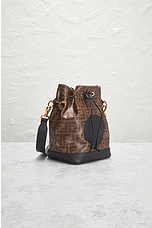 FWRD Renew Fendi Zucca Baguette Bucket Bag in Brown, view 4, click to view large image.