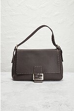 FWRD Renew Fendi Mama Selleria Baguette Shoulder Bag in Dark Brown, view 2, click to view large image.