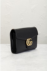 FWRD Renew Gucci GG Marmont Wallet On Chain Bag in Black, view 4, click to view large image.