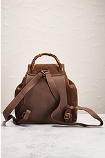 FWRD Renew Gucci Bamboo Backpack in Brown, view 3, click to view large image.