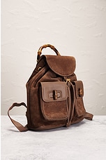 FWRD Renew Gucci Bamboo Backpack in Brown, view 4, click to view large image.