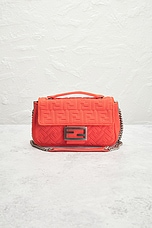 FWRD Renew Fendi Zucca Baguette Shoulder Bag in Orange, view 2, click to view large image.