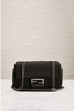 FWRD Renew Fendi Zucca Mama Baguette Shoulder Bag in Olive, view 2, click to view large image.