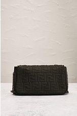 FWRD Renew Fendi Zucca Mama Baguette Shoulder Bag in Olive, view 3, click to view large image.