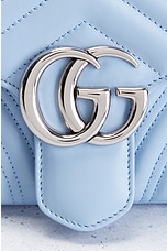 FWRD Renew Gucci GG Marmont Shoulder Bag in Baby Blue, view 6, click to view large image.