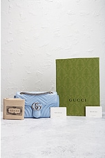 FWRD Renew Gucci GG Marmont Shoulder Bag in Baby Blue, view 9, click to view large image.