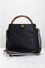 FWRD Renew Gucci Diana Handbag in Black, view 2, click to view large image.