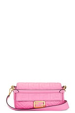 FWRD Renew Fendi Mama Zucca Baguette 2 Way Shoulder Bag in Pink, view 1, click to view large image.